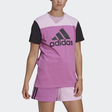 Camiseta Essentials Colorblock Logo Violeta Mujer Sportswear