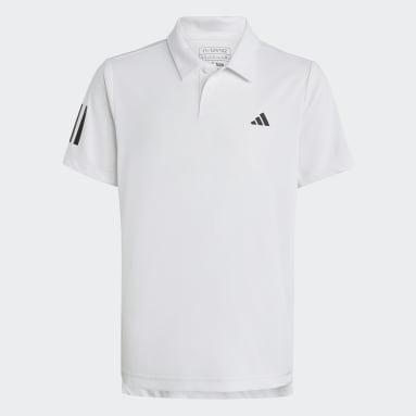 Youth 8-16 Years Tennis White Club Tennis 3-Stripes Polo Shirt