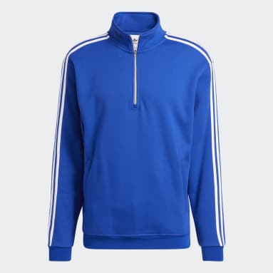 Men Originals Blue Quarter-Zip Football Jacket