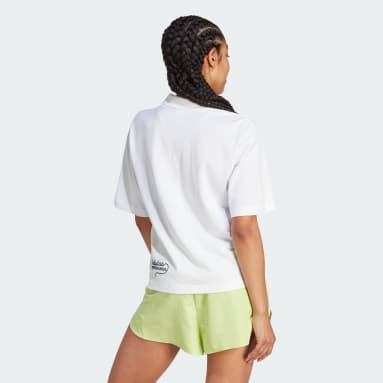 Γυναίκες Sportswear Λευκό Scribble Embroidery Polo Shirt