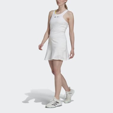 Frauen Tennis Tennis London Y-Kleid Weiß