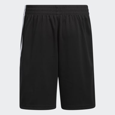 Youth Training Black Classic 3-Stripes Shorts (Extended Size)