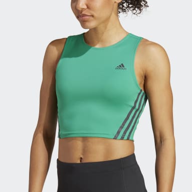 Dames Hardlopen groen Run Icons 3-Stripes Cooler Running Croptop