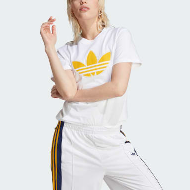 adidas T-shirt Pearl Trefoil Blanc Femmes Originals