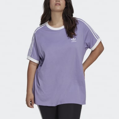 T-shirt Adicolor Classics 3-Stripes (Grandes tailles) Pourpre Femmes Originals