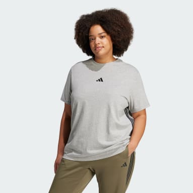 Essentials 3-Stripes Katoenen T-shirt (Grote Maat)