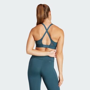 Frauen Fitness & Training Ultimate adidas Run Medium-Support Sport-BH Türkis