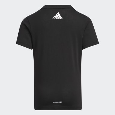 Girls Training Black Cotton Graphic Tee