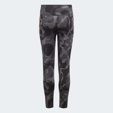 Essentials AEROREADY Seasonal Print High-Waist 7/8 Tights, barn Svart