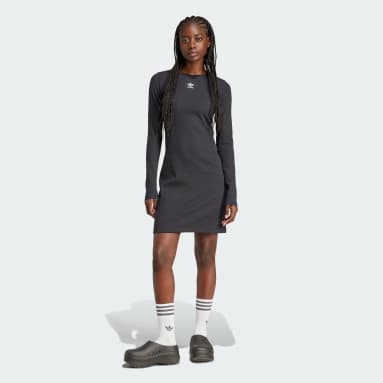 Essentials Rib Jurk met Lange Mouwen