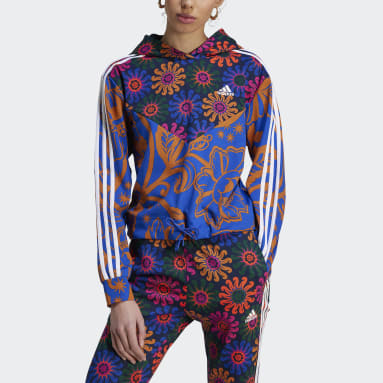 Veste à capuche adidas x FARM Rio Bleu Femmes Sportswear