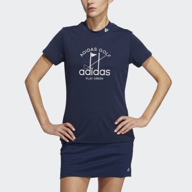 Women Golf Blue AEROREADY Play Green Mock-Neck Shirt
