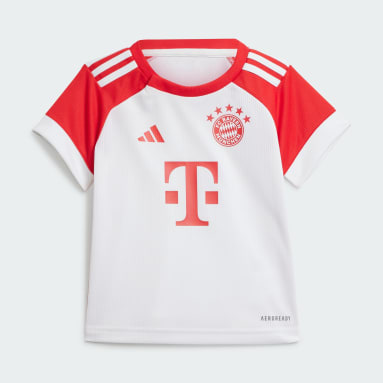 Kinder Fußball FC Bayern München 23/24 Kids Heimausrüstung Weiß