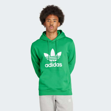 Felpa adidas verde con cappuccio shop