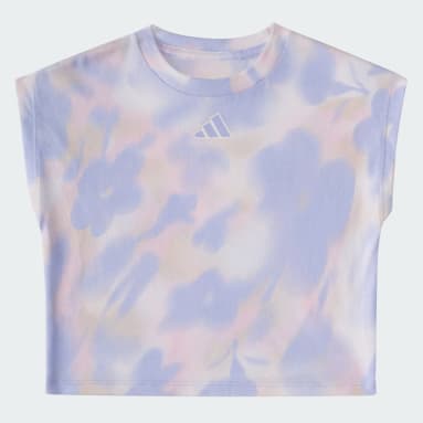 Two-Piece Printed Sleeveless Box Tee and French Terry Skort Set