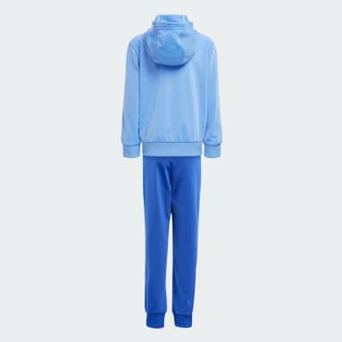 Children 4-8 Years Sportswear Blue Essentials 3-Stripes Shiny Track Suit