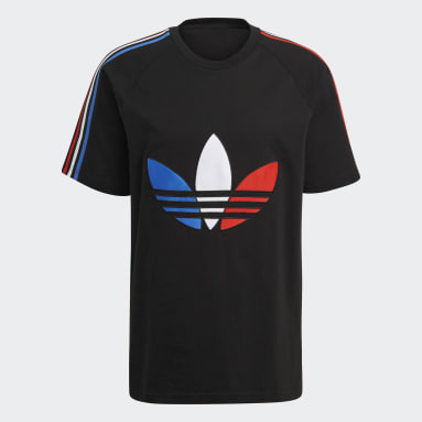 Polera Adicolor Tricolor Negro Hombre Originals