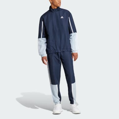 Männer Sportswear Sportswear Colorblock 3-Streifen Trainingsanzug Blau