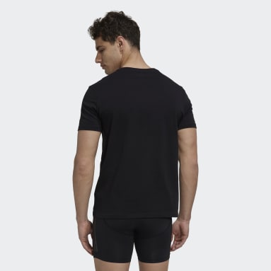 T-shirt ras-du-cou en coton Active Flex noir Hommes Entraînement