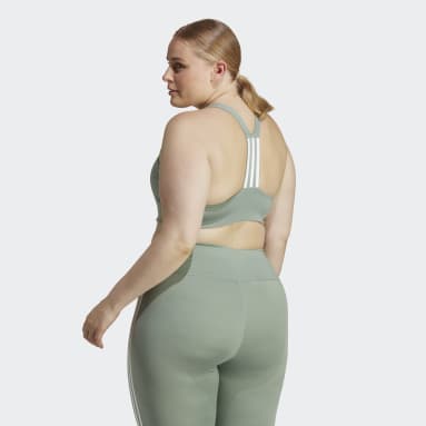 Women Gym & Training Green adidas Powerimpact Training Medium-Support Bra (Plus Size)