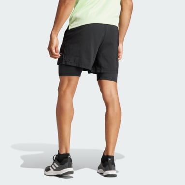 Size XL- Adidas Men's Designed 4 Running Two-in-one Shorts, Black.