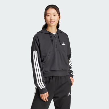 Essentials 3-Stripes French Terry Quarter-Zip Hoodie