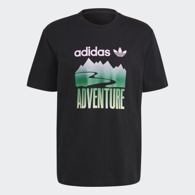 Polera adidas Adventure Mountain Logo Negro Hombre Originals