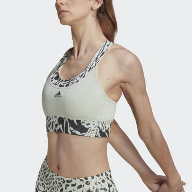Women Yoga Green adidas Running Medium-Support Print Bra