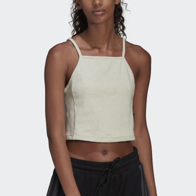 Women Sportswear Beige Studio Lounge Rib Tank Top