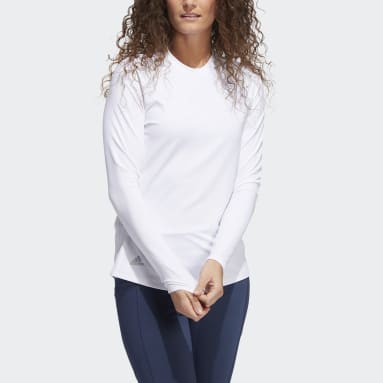 Camiseta de manga larga y cuello redondo Blanco Mujer Golf