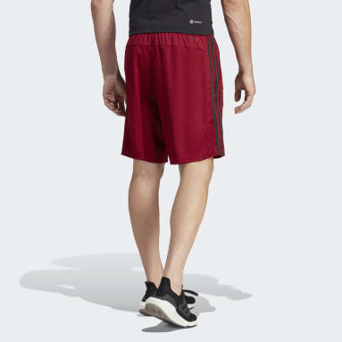 Shorts de Entrenamiento Train Essentials Piqué 3 Franjas Granate Hombre Training