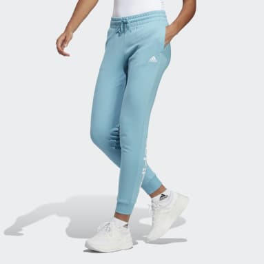 Pantaloni Essentials Linear French Terry Cuffed Blu Donna Sportswear