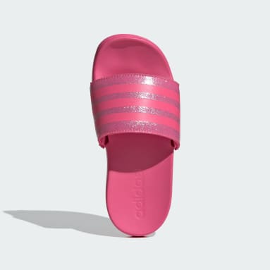 Adidas Women Comfort Flip-Flops Sandals White/Pink FY8657 Size 9