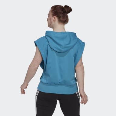 Frauen Sportswear Studio Lounge Hooded T-Shirt Blau