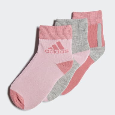 Kids Training Pink Ankle Socks - 3 Pairs