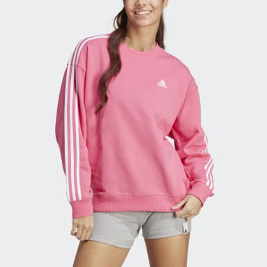 Sweatshirt 3-Stripes Essentials Rosa Mulher Sportswear