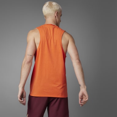 Camiseta sin mangas Designed for Training Lift Your Mind Naranja Hombre Gimnasio Y Entrenamiento