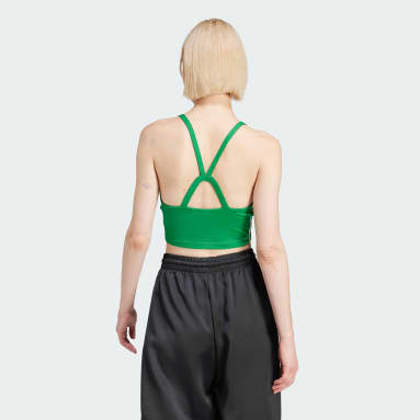 Women's Originals Green Adicolor 3-Stripes Crop Top