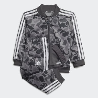 Kinderen Sportswear grijs Dino Camo Allover Print Shiny Polyester Trainingspak
