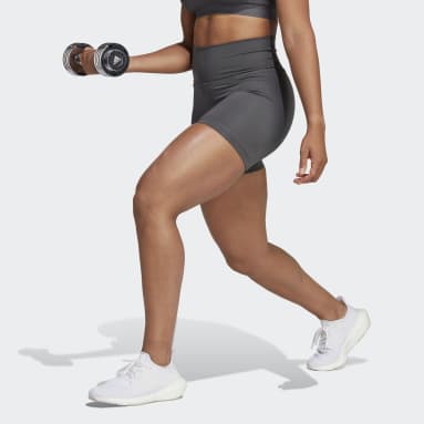 Mallas cortas Optime Hyperbright Training High-Rise Gris Mujer Gimnasio Y Entrenamiento