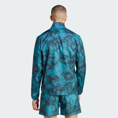 Men's Running Turquoise Own the Run Allover Print Jacket