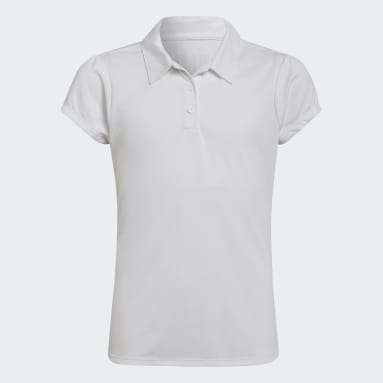 Youth 8-16 Years Golf White Girls' Performance Primegreen Golf Polo Shirt