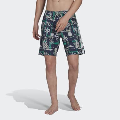 Short Seasonal Floral Beach Tech Blu Uomo Sportswear