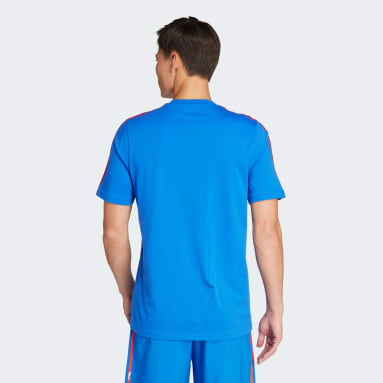 T-shirt 3 bandes Italie DNA Bleu Hommes Football