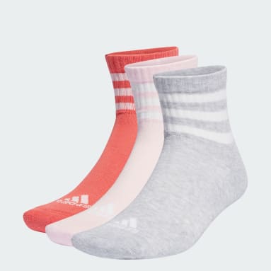 Meias de Cano Médio Acolchoadas 3-Stripes – 3 pares Vermelho Ginásio E Treino