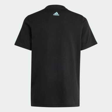 Camiseta Algodão Essentials Linear Logo Preto Kids Sportswear