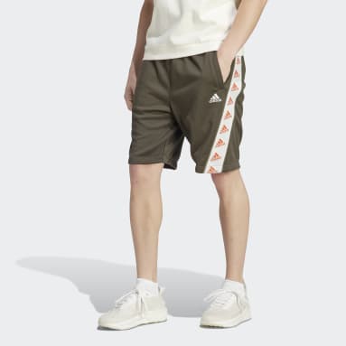 Men Sportswear Green Taped Shorts