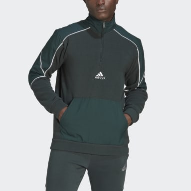 Muži Sportswear zelená Top Essentials Reflect-in-the-Dark Polar Fleece Quarter-Zip
