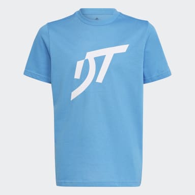 T-shirt grahique Thiem Logo Bleu Garçons Tennis