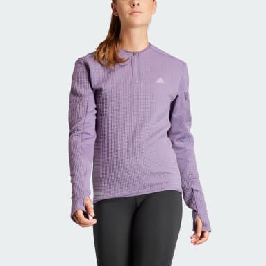 Women Running Purple Ultimate Conquer the Elements COLD.RDY Half-Zip Running Shirt